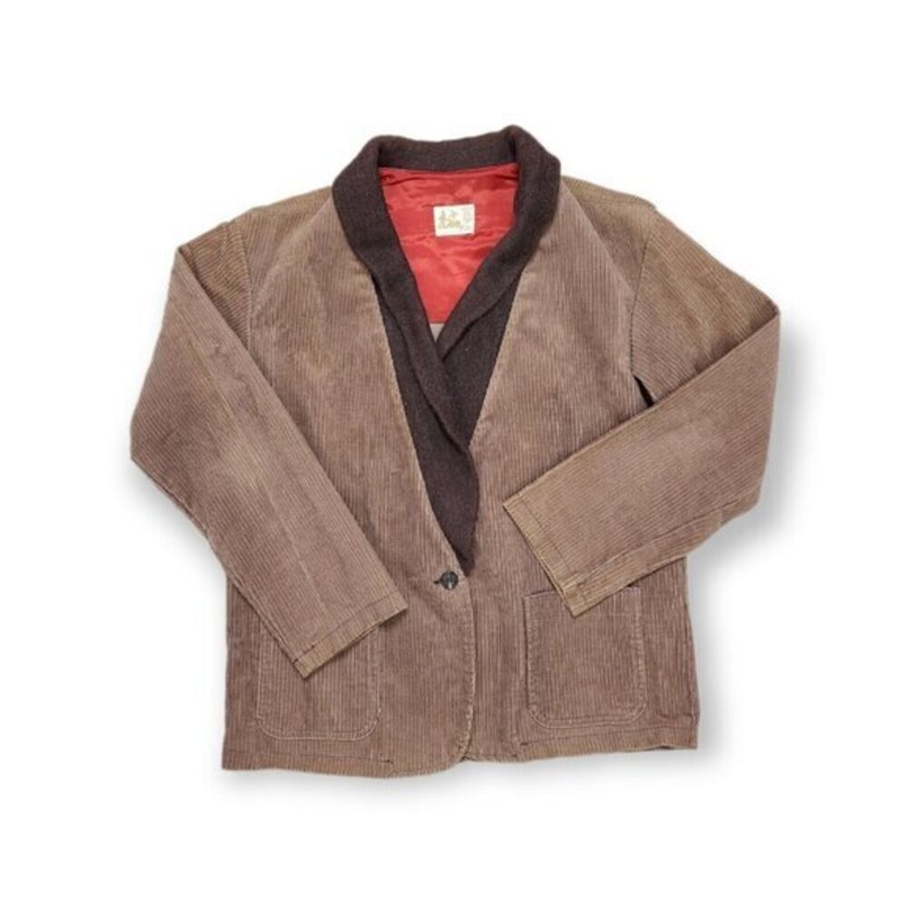 Vintage‎ Ms Lee Corduroy Shawl Blazer Jacket Coat Womens Large